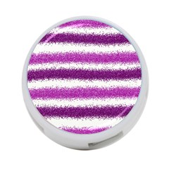 Metallic Pink Glitter Stripes 4-port Usb Hub (two Sides)  by Nexatart