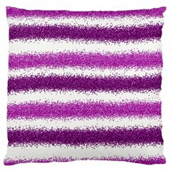 Metallic Pink Glitter Stripes Standard Flano Cushion Case (one Side) by Nexatart