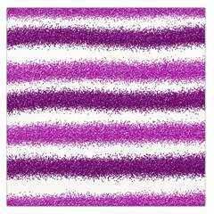 Metallic Pink Glitter Stripes Large Satin Scarf (square) by Nexatart