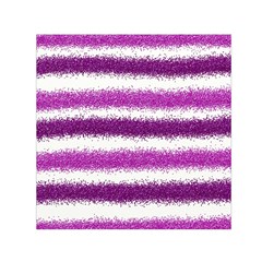 Metallic Pink Glitter Stripes Small Satin Scarf (square)