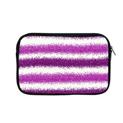 Metallic Pink Glitter Stripes Apple Macbook Pro 13  Zipper Case by Nexatart