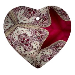 Morocco Motif Pattern Travel Heart Ornament (two Sides) by Nexatart