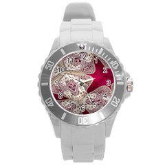 Morocco Motif Pattern Travel Round Plastic Sport Watch (l) by Nexatart