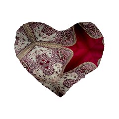 Morocco Motif Pattern Travel Standard 16  Premium Flano Heart Shape Cushions by Nexatart