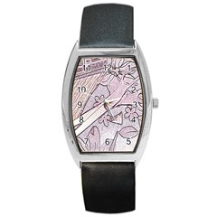 Newspaper Patterns Cutting Up Fabric Barrel Style Metal Watch