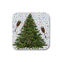 New Year S Eve New Year S Day Rubber Square Coaster (4 Pack)  by Nexatart