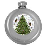 New Year S Eve New Year S Day Round Hip Flask (5 oz) Front