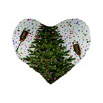 New Year S Eve New Year S Day Standard 16  Premium Heart Shape Cushions Back