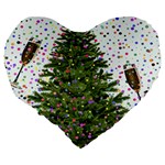 New Year S Eve New Year S Day Large 19  Premium Flano Heart Shape Cushions Back