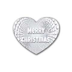 Oints Circle Christmas Merry Rubber Coaster (heart)  by Nexatart