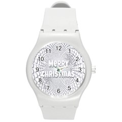 Oints Circle Christmas Merry Round Plastic Sport Watch (m) by Nexatart