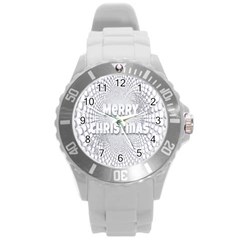 Oints Circle Christmas Merry Round Plastic Sport Watch (l) by Nexatart