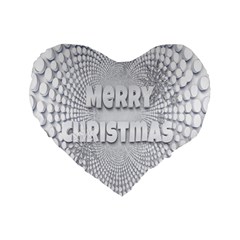 Oints Circle Christmas Merry Standard 16  Premium Flano Heart Shape Cushions by Nexatart