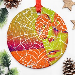 Orange Guy Spider Web Ornament (round) by Nexatart