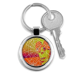 Orange Guy Spider Web Key Chains (round)  by Nexatart