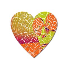 Orange Guy Spider Web Heart Magnet by Nexatart