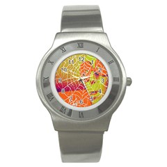 Orange Guy Spider Web Stainless Steel Watch by Nexatart