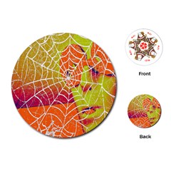 Orange Guy Spider Web Playing Cards (round)  by Nexatart