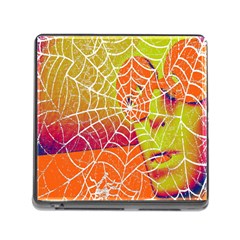 Orange Guy Spider Web Memory Card Reader (square) by Nexatart