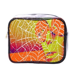 Orange Guy Spider Web Mini Toiletries Bags by Nexatart