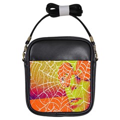 Orange Guy Spider Web Girls Sling Bags by Nexatart