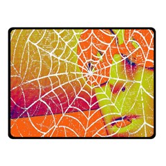 Orange Guy Spider Web Fleece Blanket (small) by Nexatart