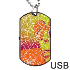 Orange Guy Spider Web Dog Tag Usb Flash (one Side) by Nexatart