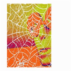 Orange Guy Spider Web Small Garden Flag (two Sides) by Nexatart