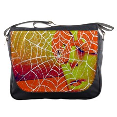 Orange Guy Spider Web Messenger Bags by Nexatart