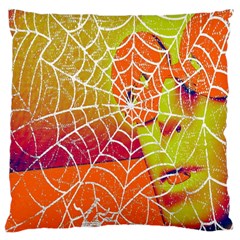 Orange Guy Spider Web Large Cushion Case (two Sides) by Nexatart