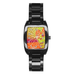 Orange Guy Spider Web Stainless Steel Barrel Watch by Nexatart