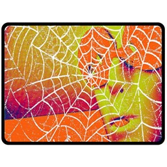 Orange Guy Spider Web Double Sided Fleece Blanket (large)  by Nexatart