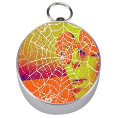 Orange Guy Spider Web Silver Compasses by Nexatart