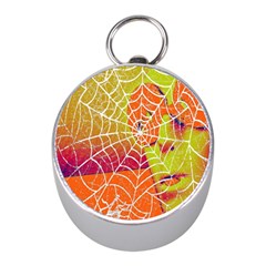 Orange Guy Spider Web Mini Silver Compasses by Nexatart