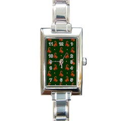 Paisley Pattern Rectangle Italian Charm Watch by Nexatart