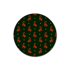 Paisley Pattern Rubber Coaster (round)  by Nexatart