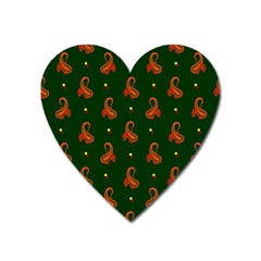 Paisley Pattern Heart Magnet by Nexatart