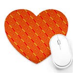 Orange Pattern Background Heart Mousepads Front