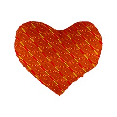 Orange Pattern Background Standard 16  Premium Heart Shape Cushions by Nexatart