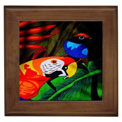 Papgei Red Bird Animal World Towel Framed Tiles by Nexatart