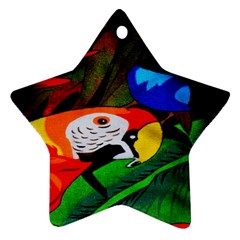 Papgei Red Bird Animal World Towel Star Ornament (two Sides) by Nexatart