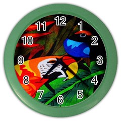 Papgei Red Bird Animal World Towel Color Wall Clocks by Nexatart