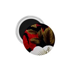 Paradis Tropical Fabric Background In Red And White Flora 1 75  Magnets by Nexatart