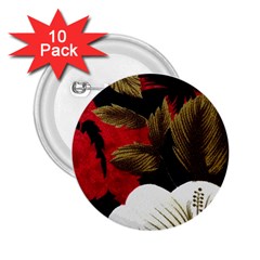 Paradis Tropical Fabric Background In Red And White Flora 2.25  Buttons (10 pack) 