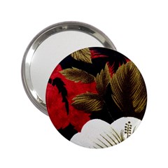 Paradis Tropical Fabric Background In Red And White Flora 2.25  Handbag Mirrors