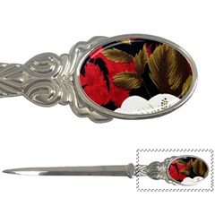 Paradis Tropical Fabric Background In Red And White Flora Letter Openers by Nexatart