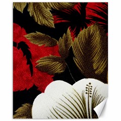 Paradis Tropical Fabric Background In Red And White Flora Canvas 16  X 20   by Nexatart