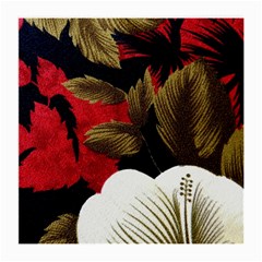 Paradis Tropical Fabric Background In Red And White Flora Medium Glasses Cloth