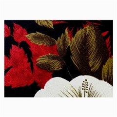 Paradis Tropical Fabric Background In Red And White Flora Large Glasses Cloth by Nexatart