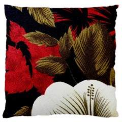 Paradis Tropical Fabric Background In Red And White Flora Large Cushion Case (one Side) by Nexatart